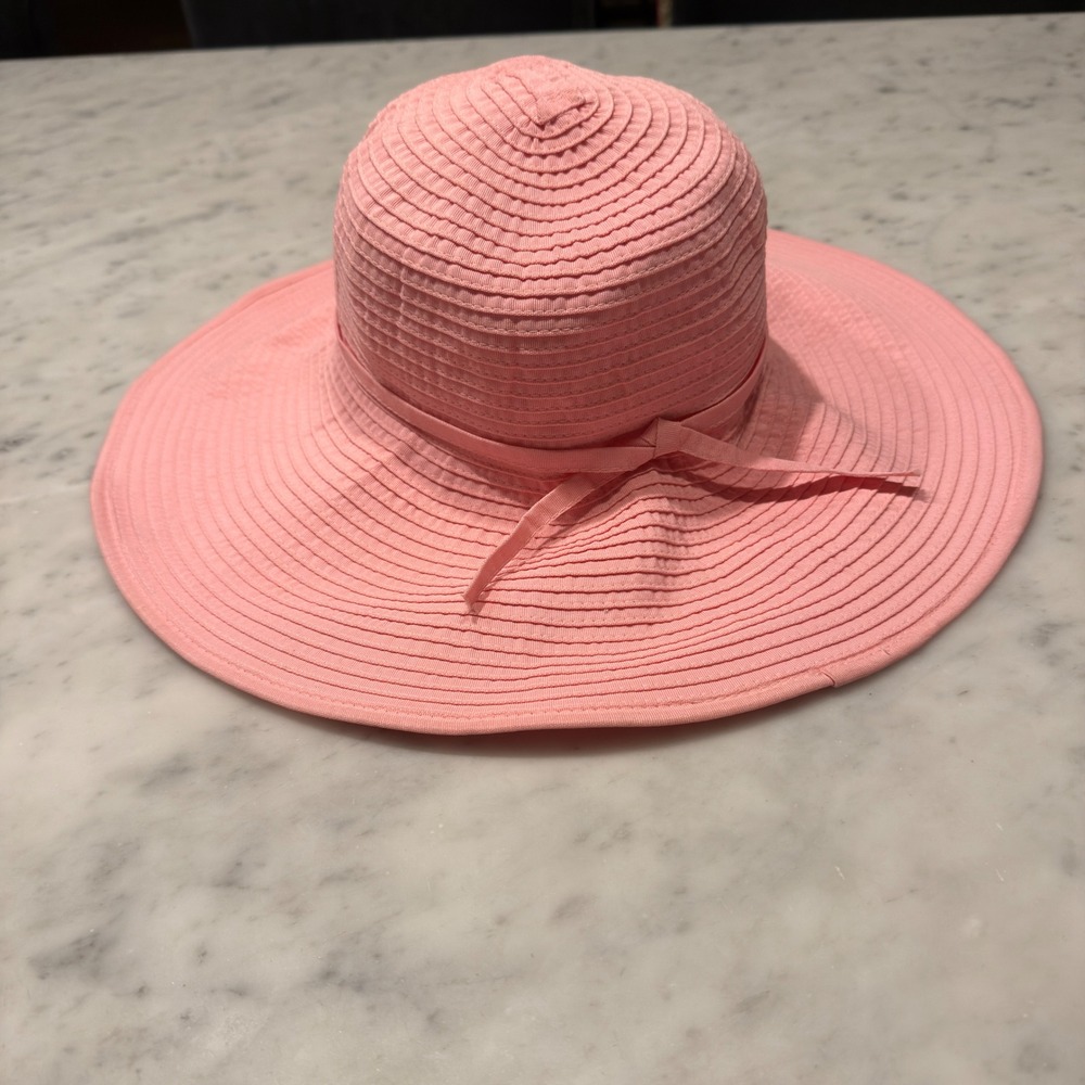 San Diego Hat Co Pink Wide Brim Sun Hat Floppy Straw Beach Vacation Womens